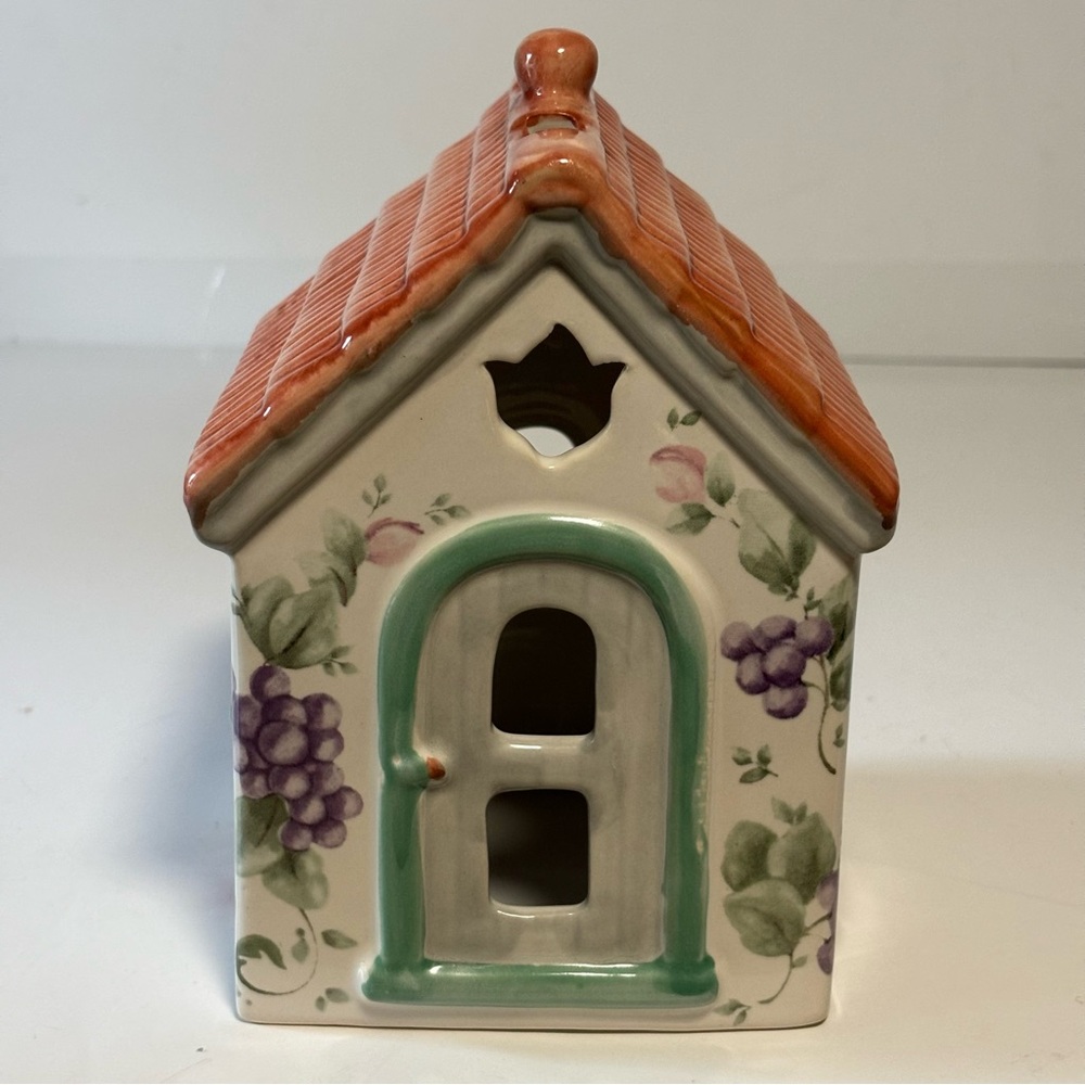 Pfaltzgraff Grape & Vine Cottage House Candle Holder Votive LIKE NEW